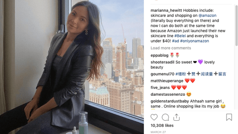 Marianna Hewitt Belei Sponsored Instagram Update